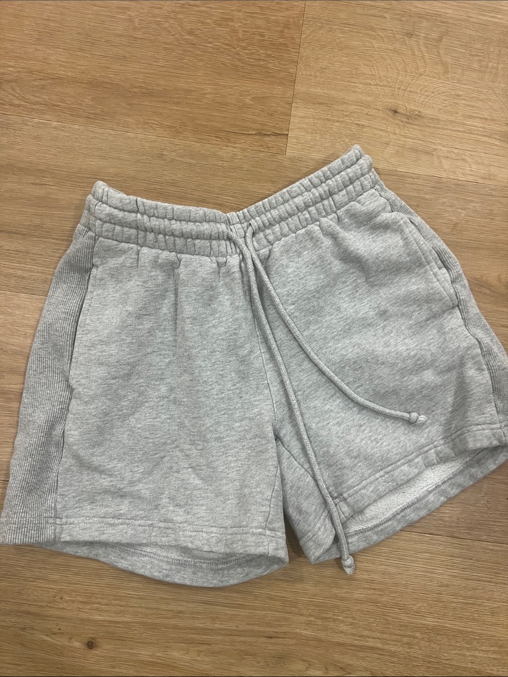 TNA Light Gray Fleece Drawstring Athletic Shorts